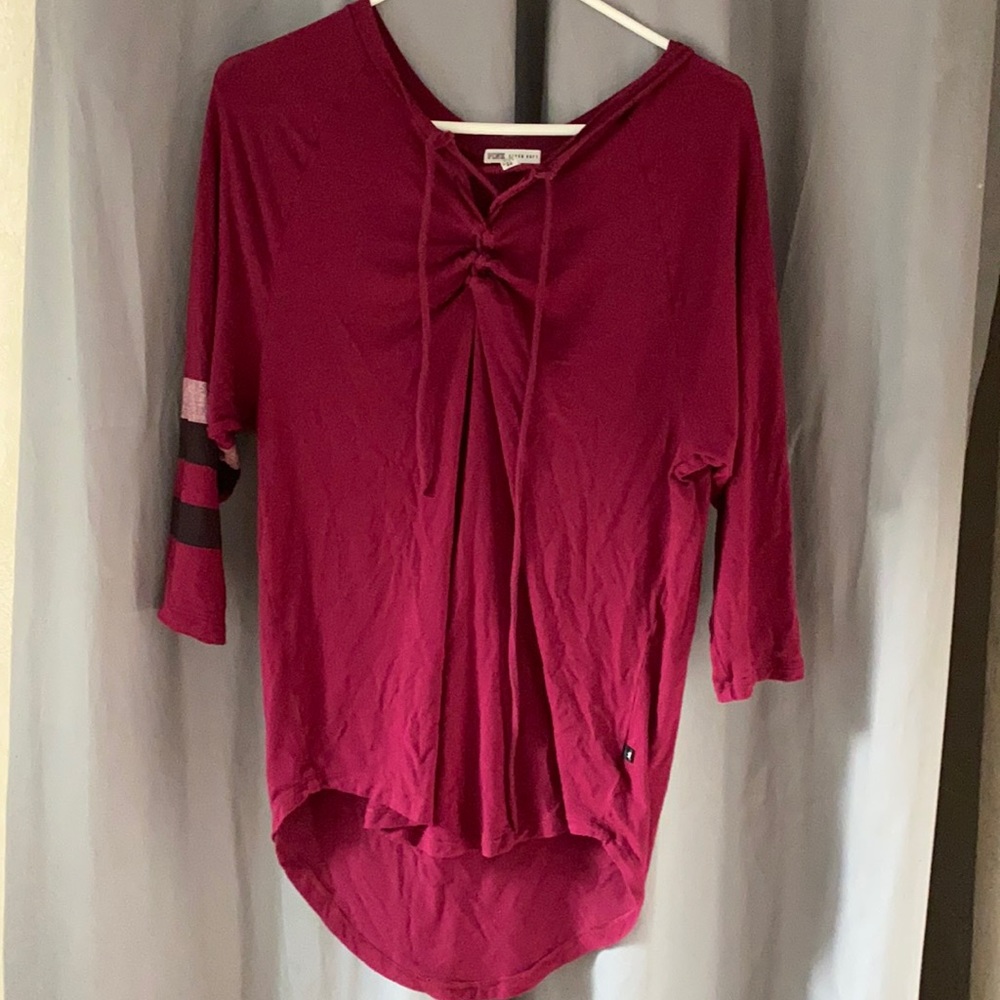 VS Pink Super Soft Lace Up Shirt
